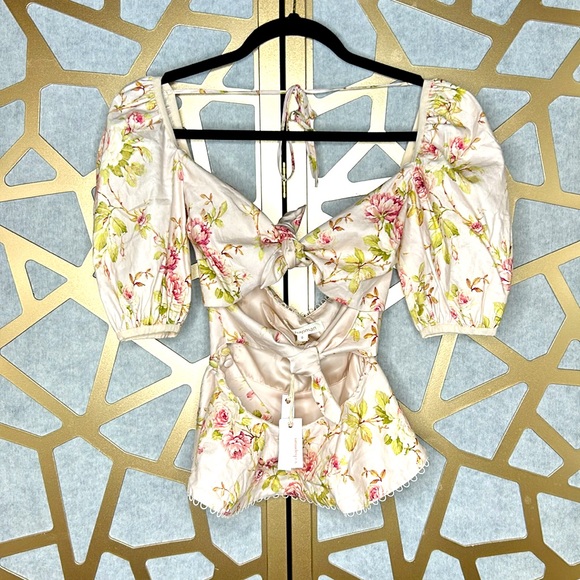 The Geneva Top in Pink Rose Print - Picture 3 of 8